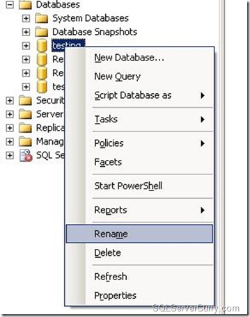 Rename a SQL Server database